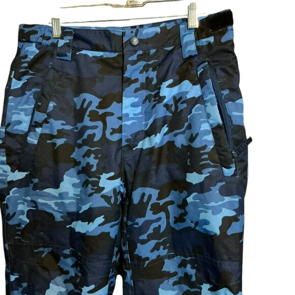 Eddie Bauer - Kids' Blue Camo Snow Pants Kids Large Inseam 28" - Picture 2 of 3